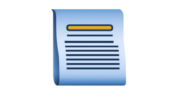 azul documento com horizontal linhas e laranja destaque, representando Nota ou mensagem. isto transmite sentido do organização e comunicação png