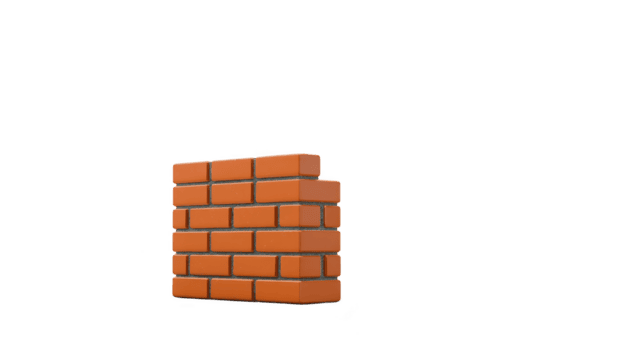 3d illustration av tegel vägg, visa upp stack av orange tegelstenar. design understryker textur och strukturera av tegelstenar, skapande fast och kraftig utseende. detta kan vara Begagnade konstruktion png