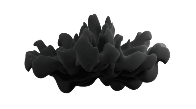 scuro, astratto forma somigliante nube o Fumo formazione, veicolare senso di mistero e profondità. liscio curve e contorni creare intrigante visivo effetto png