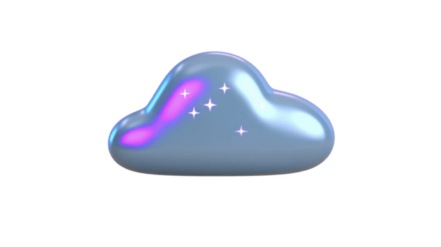 brilhante, iridescente nuvem com suave superfície e espumante estrelas, criando caprichoso e sonhadores atmosfera. isto nuvem Projeto é perfeito para vários criativo projetos png