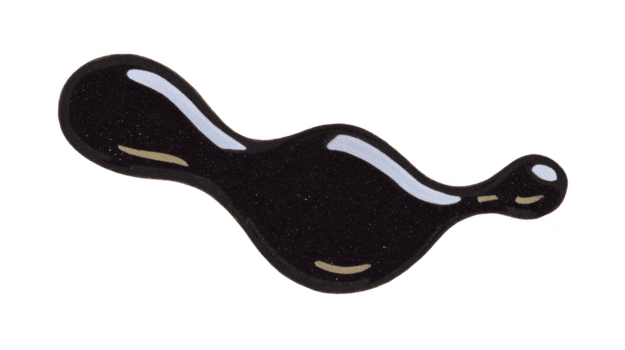 Smooth, abstract shape resembling blob with glossy black surface and subtle highlights. design features unique, flowing form that evokes sense of fluidity and modernity png