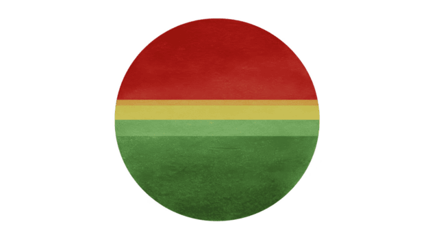 Bild Eigenschaften kreisförmig Design mit horizontal Streifen im Rot, Gelb, und Grün, Darstellen beschwingt und bunt Muster. diese Design weckt Sinn von kulturell Bedeutung und Einheit png