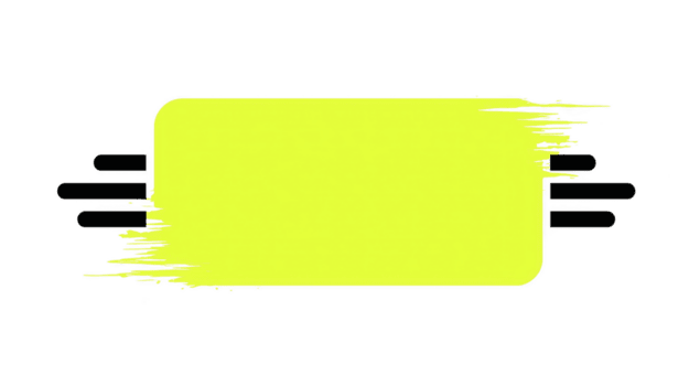 luminosa giallo rettangolare bandiera con spazzola ictus effetto, ideale per evidenziazione testo o promozioni. design Caratteristiche dinamico Guarda con nero accenti, la creazione di moderno e occhio attraente aspetto png