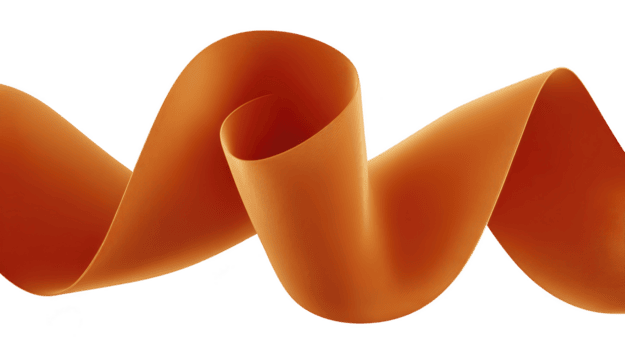 vibrerande orange band graciöst vändningar och flöden, visa upp dess slät textur och flexibilitet. detta dekorativ element kan förbättra olika hantverk och mönster, tillsats Rör av elegans png