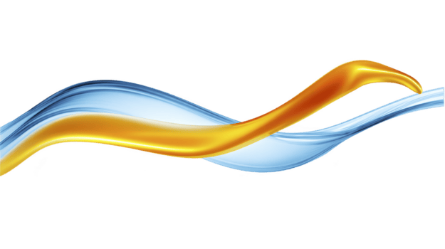 fluido diseño presentando dorado ola entrelazados con suave azul ola, creando sentido de elegancia y movimienot. esta resumen imagen evoca sentimientos de fluidez y armonía png