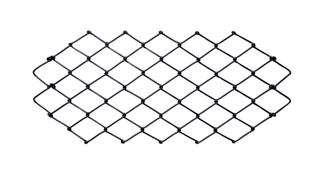 Black diamond mesh wire fence with geometric pattern, suitable for various applications such as security, gardening, or construction. This durable material offers both functionality and aesthetic png