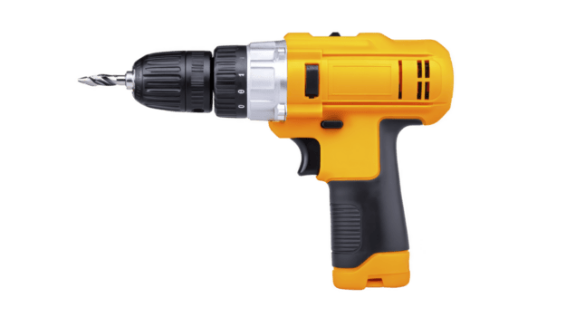 kraftfull sladdlös borra med elegant design, terar svart och orange Färg schema. idealisk för olika diy projekt och Hem förbättring uppgifter, detta verktyg erbjudanden mångsidighet och effektivitet png