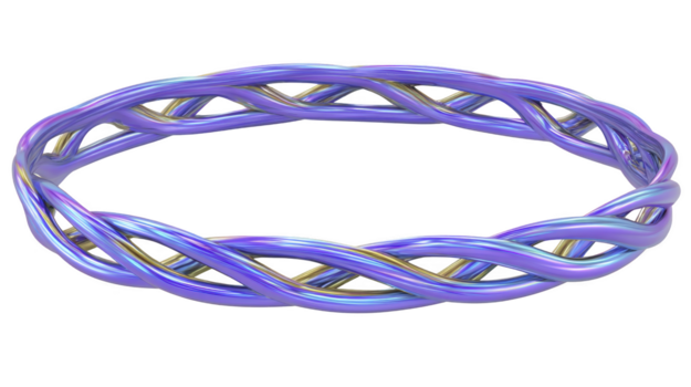 Beautifully crafted, iridescent bracelet featuring twisted design that showcases blend of colors, creating stunning visual effect. This elegant accessory is perfect for adding touch png