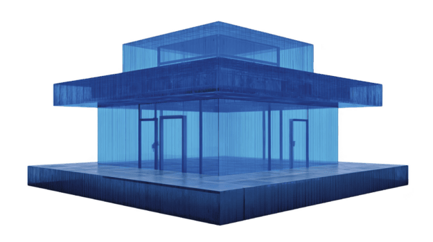 moderno arquitectónico estructura presentando transparente azul exterior, exhibiendo único diseño con múltiple niveles y abierto espacios. edificio innovador utilizar de materiales crea sorprendentes visual png