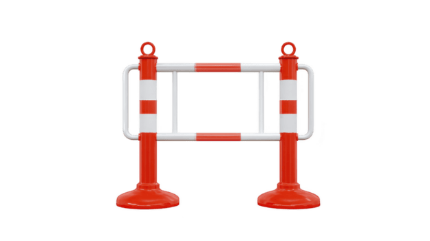 rojo y blanco tráfico barrera diseñado para la seguridad y multitud control, presentando robusto publicaciones y horizontal bar para visibilidad y guía. ideal para construcción sitios o eventos png