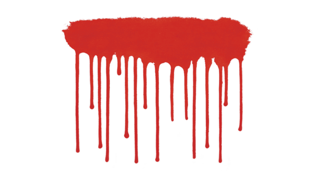 vivace rosso dipingere spruzzo con gocciolante effetti su trasparenza sfondo, la creazione di Impressionante visivo impatto. Perfetto per artistico disegni e creativo progetti png