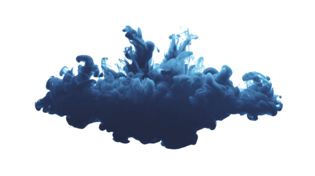 vivace blu inchiostro nube turbinii e onde, la creazione di dinamico e artistico visivo effetto. fluido movimento cattura senso di creatività e immaginazione, Perfetto per vario design progetti png