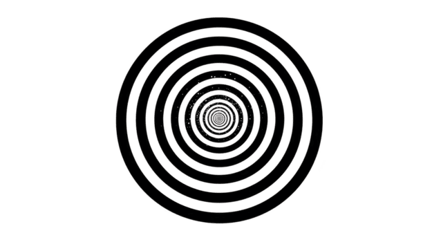 circular modelo con concéntrico anillos creando hipnótico efecto, ideal para antecedentes o diseño elementos. sencillez y simetría evocar sentido de calma y atención png