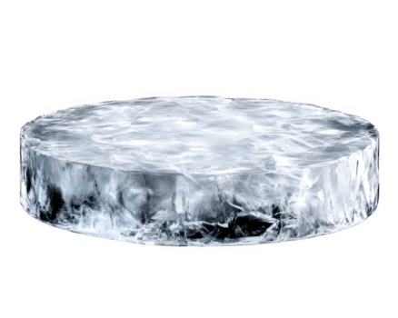 circolare bloccare di ghiaccio Spettacoli ruvido struttura e congelato aspetto su trasparente sfondo png