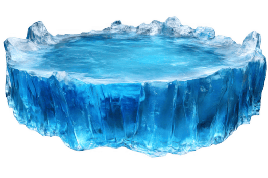 freddo piscina circondato di acuto ghiaccio bordi appare realistico su trasparente sfondo png