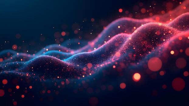 Glowing Particle Node Wave Abstract Background photo