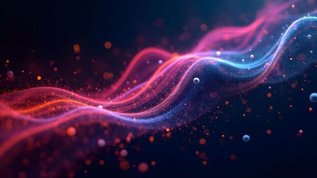 Glowing Particle Node Wave Abstract Background-4 photo