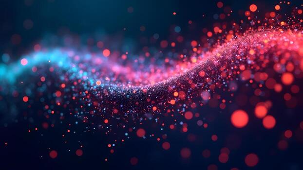 Glowing Particle Node Wave Abstract Background-3 photo