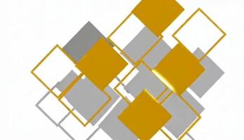 lustroso animação apresentando sobreposição ouro e cinzento quadrados com uma moderno 3d efeito, criando uma sofisticado e elegante geométrico visual composição. video