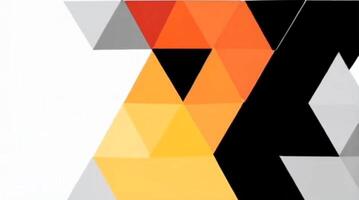 ett animerad geometrisk design terar djärv trianglar i röd, orange, gul, svart, och grå. en modern, dynamisk mönster idealisk för kreativ bakgrunder och rörelse grafik. video