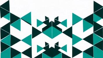 un animato modello con alzavola e verde triangoli disposte nel un' simmetrico, geometrico design. Perfetto per moderno, astratto sfondi, movimento grafica, e digitale arte progetti. video