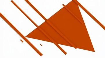 ett animerad orange geometrisk form med dynamisk rader skärande genom, skapande en djärv, modern design. idealisk för använda sig av i digital konst, rörelse grafik, och abstrakt bakgrunder. video