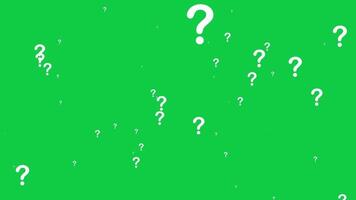 fråga mark tecken symbol partikel slinga animering täcka över isolerat på grön skärm bakgrund video