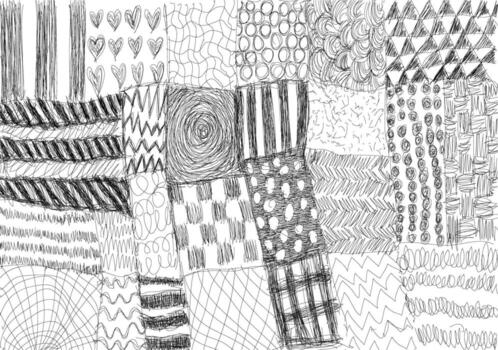 set hand drawn graphic patterns in black and white. Suitable for backgrounds, textile design, packaging, web design, vector