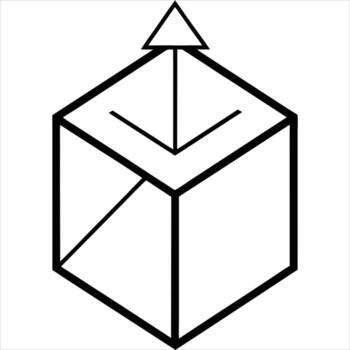 Isometric Cube with Arrow Mark design vector