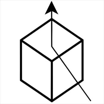 Arrow Hovering Above Geometric Cube design vector