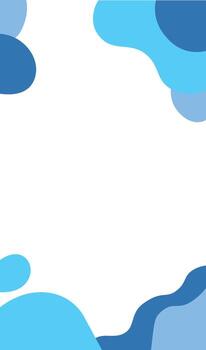 Blue blob frame isolated on white background vector