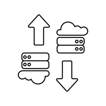 Cloud Servers Data Exchange vector
