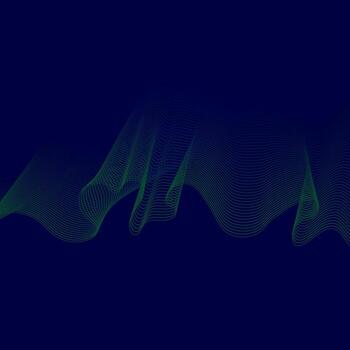 Raster abstract glowing wave lines on dark blue background. Striped lines texture. Dynamic wave pattern. Modern flowing wavy lines. Futuristic technology green wave concept. vector