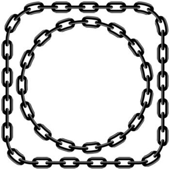 Frame chain circle. Black chain frame isolated on white background. vector