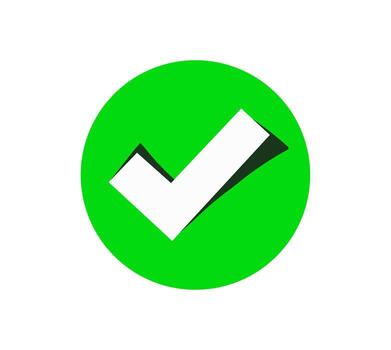 Green Check Mark Symbol in Circle Showing Approval vector