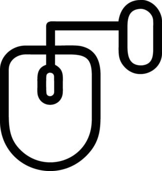 resumido computadora ratón ilustración con cable en blanco antecedentes vector