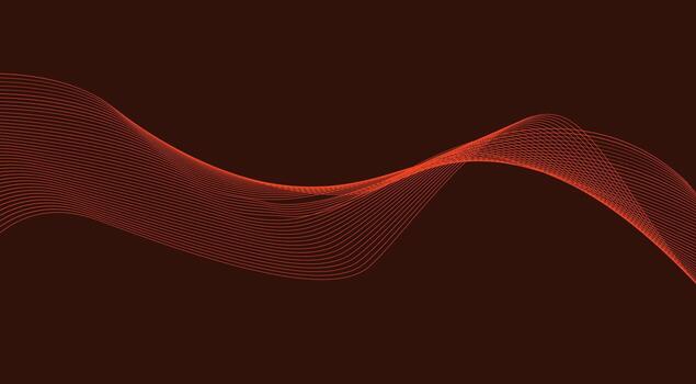 Blend Wavy Lines Curved Smooth Background Orange Color Abstract Design Illustration vector