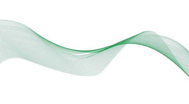 Blend Wavy Lines Curved Smooth Green Color Abstract Background Design Illustration vector