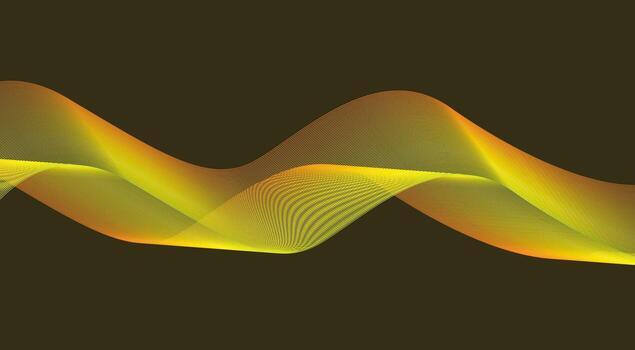 Blend Wavy Lines Curved Background Yellow Gradient Abstract Design Illustration vector