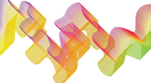 Blend Wavy Lines Curved Yellow Colorful Gradient Abstract Background Design Illustration vector