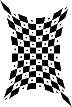 Template design of Warped Black and White Checkerboard Optical Illusion Background. perfect for digital design and modern art concepts vector