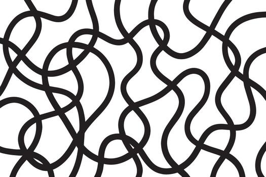 resumen negro y blanco entrelazados orgánico líneas creando un caótico aún armonioso modelo vector