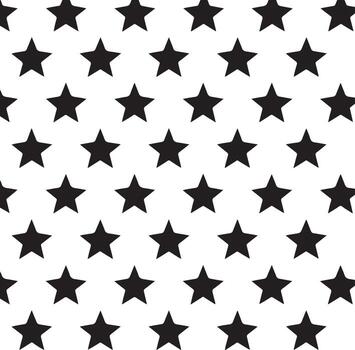 A repeating pattern of textured black stars on a clean white background vector