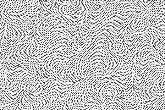 resumen negro y blanco orgánico modelo de minúsculo curvo golpes creando un texturizado visual campo vector