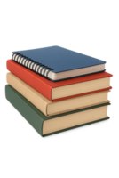 pilha do livros simbolizando costas para escola conceito, isolado em transparente fundo png
