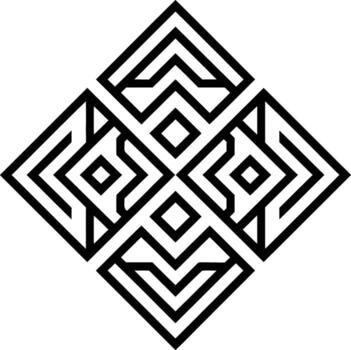 Abstract Geometric Pattern Featuring Bold Black Lines and Intricate Diamond Shapes Evoking a Sense of Symmetry and Modern Artistic Design Element vector