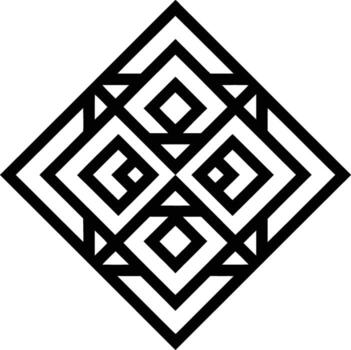 negrita negro y blanco geométrico diamante modelo un cautivador monitor de simetría moderno diseño estético sorprendentes visual apelación intrincado enclavamiento formas vector