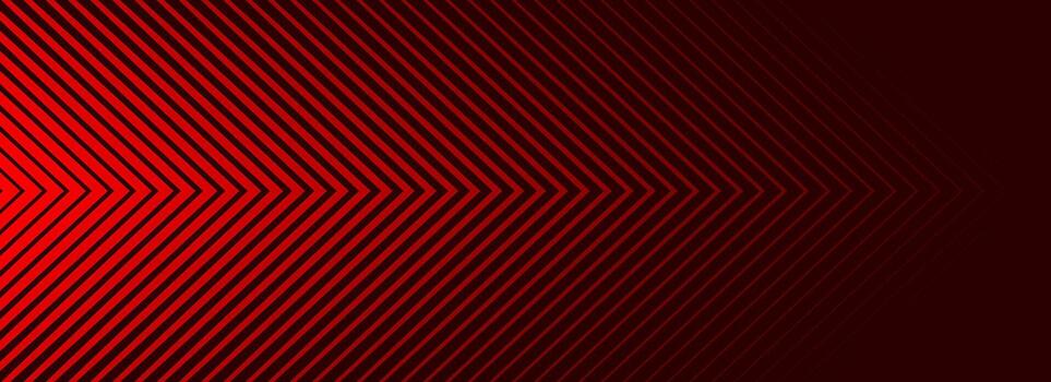 Red arrows background. Abstract triangle gradient wallpaper. Repeated arrow stripes backdrop for flyer, banner, poster, presentation. Thin to thick linear game or sport texture. Masculine bg vector