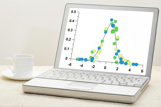 graph of data with Gaussian distribution photo