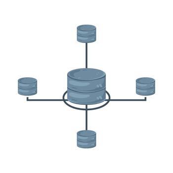 Database network illustration vector